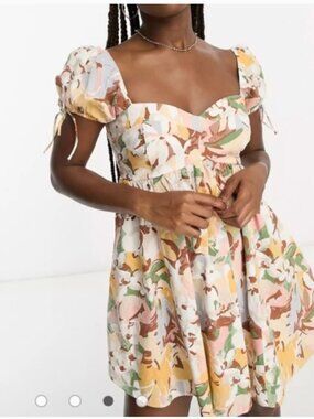 Abercrombie & Fitch Babydoll Mini Dress Tropical Floral